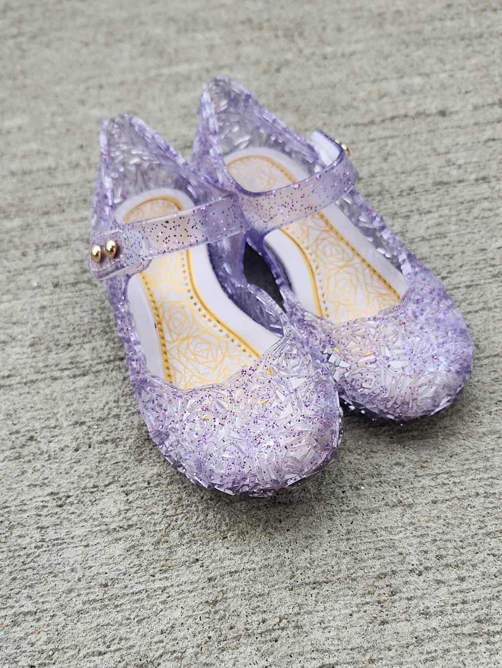 Girls' Lavender Sparkle Jelly Mary Jane Sandals